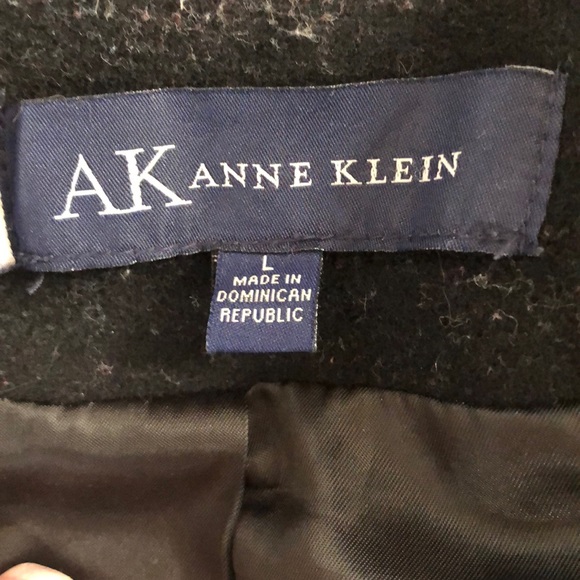 Anne Klein Jackets & Coats Ak Anne Klein Black Wool Long Coat
